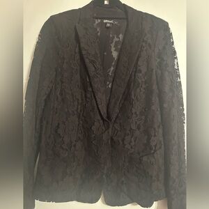NWT- DKNY Women's Elegant Black Floral Lace Blazer